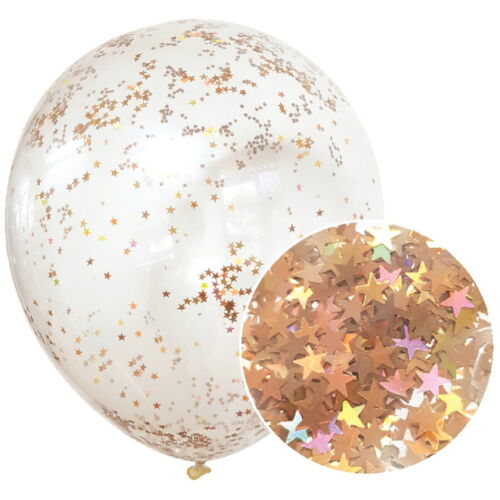 Glitter Confetti Balloon Rose Gold 30cm 3pk