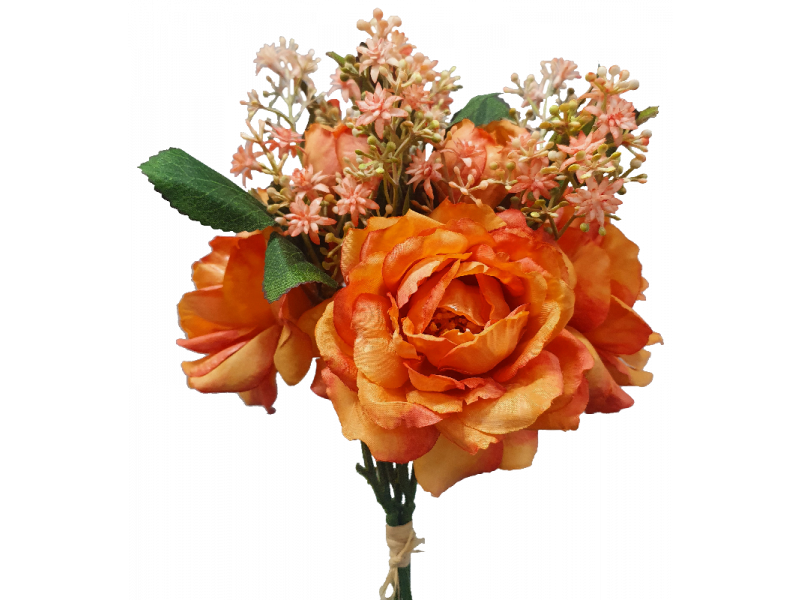 Dried Rose and Bud Bundle (Orange)