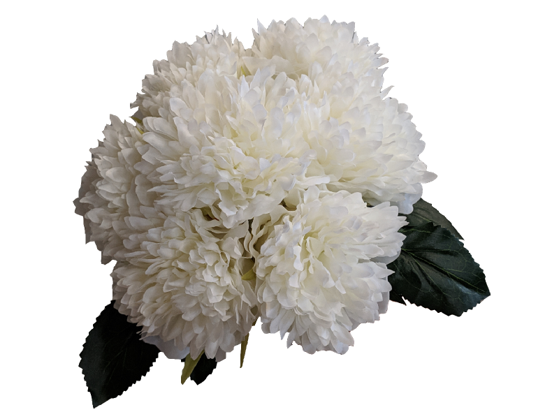 Frilly Peony Bouquet White L19xW17xH27