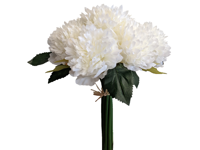 Frilly Peony Bouquet White L19xW17xH27