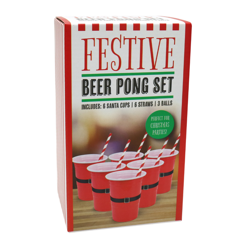 Santa Beer Pong Drinking Cup Set