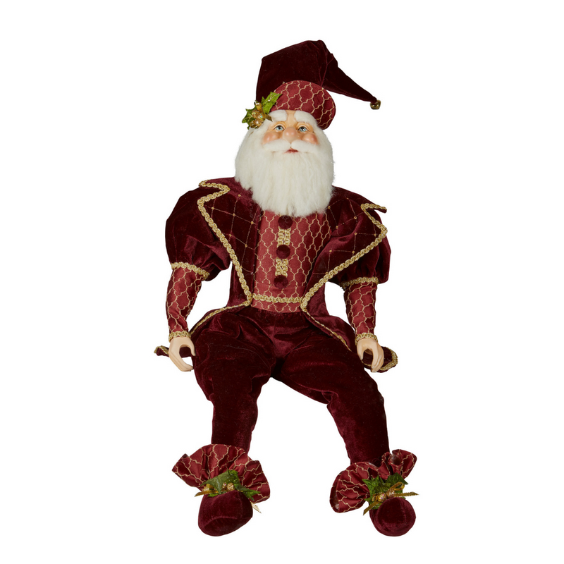 Santa Burgundy Sitting Father 75cm