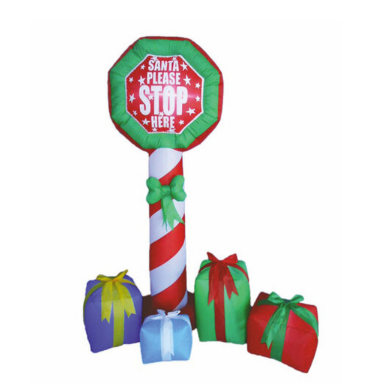 SANTA PLEASE STOP HERE INFLATABLE SIGN 210CM