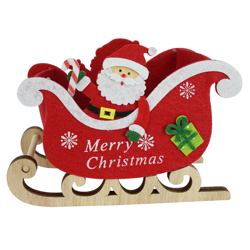Santa Sleigh Felt Bucket Large
