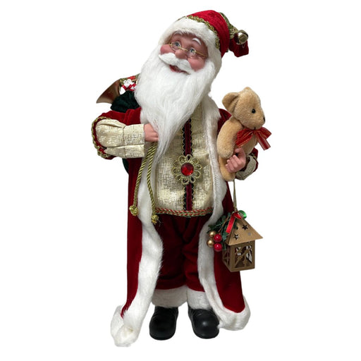 RONIS SANTA STANDING MUSICAL MOVING 45CM RED TEA