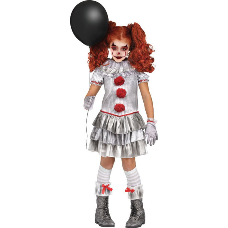 Ronis Scary Killer Clown Girls Costume