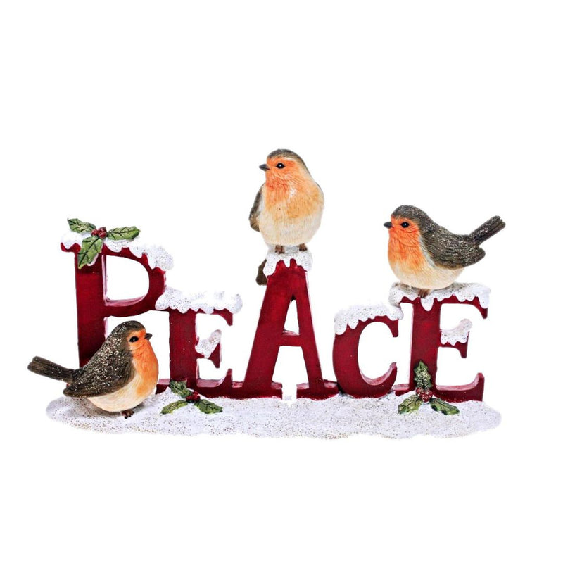 RONIS SIGN PEACE BIRDS RED