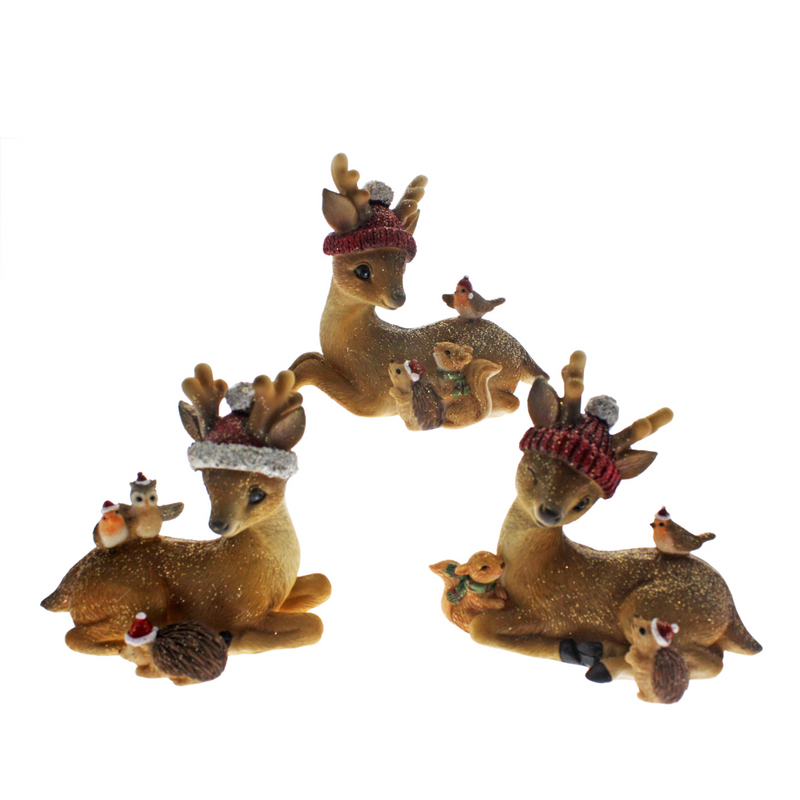 Ronis Sitting Reindeers with Friends