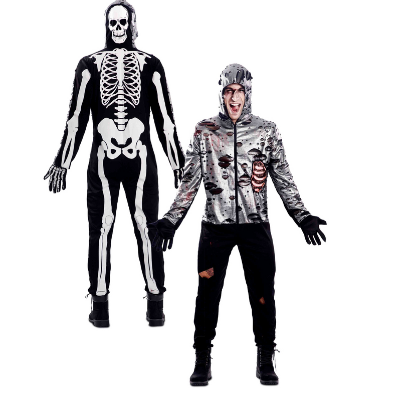 Skeleton Double Sided Mens Costume
