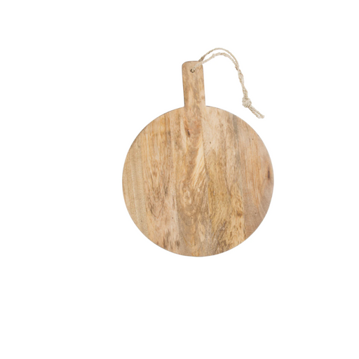 Small Mango Wood Round Serving Board Natural 36x47x2cm