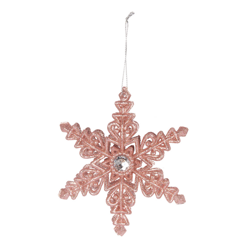 Ronis Snowflake Tree Decor 12.5cm Pink
