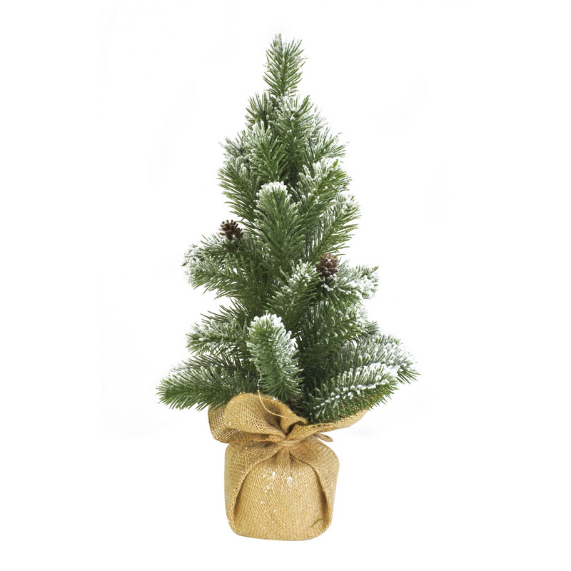 Snowy Tree Decor Jute Pot 40cm