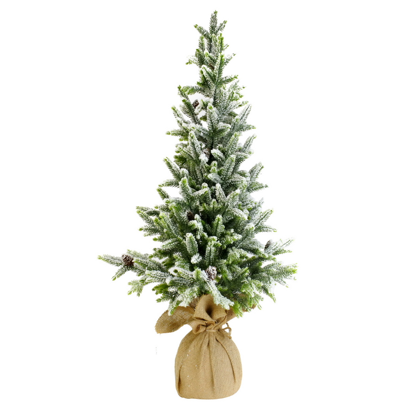 Snowy Tree Decor Jute Pot 90cm