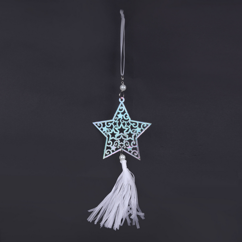 Ronis Star Tree Hanging Decor with Ribbon 24cm White