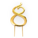 RONIS SUGAR CRAFTY NUMBER 8 CAKE TOPPER 7CM GOLD