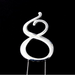 RONIS SUGAR CRAFTY NUMBER 8 CAKE TOPPER SILVER 7cm