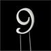 RONIS SUGAR CRAFTY NUMBER 9 CAKE TOPPER SILVER 7cm