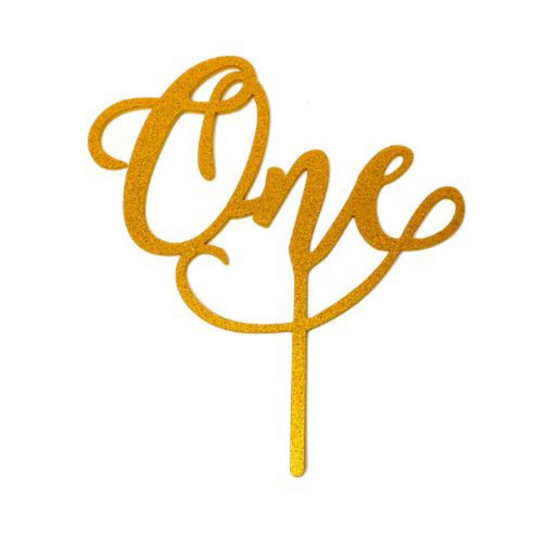 RONIS SUGAR CRAFTY NUMBER ONE CAKE TOPPER GOLD