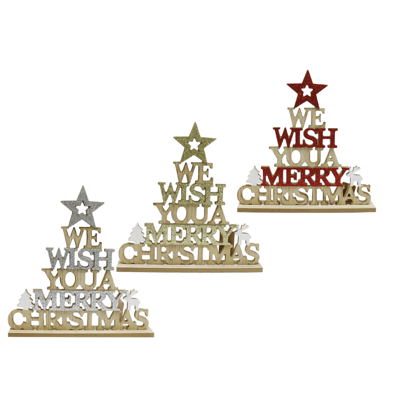 Table Greeting with Star Glitter Assorted