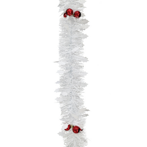 RONIS TINSEL MATTE HOLLY BAUBLES 2M WHITE