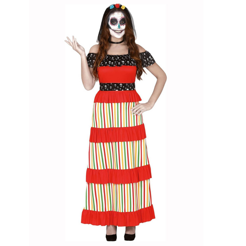 Traditional Day of The Dead Ladies Costume XL