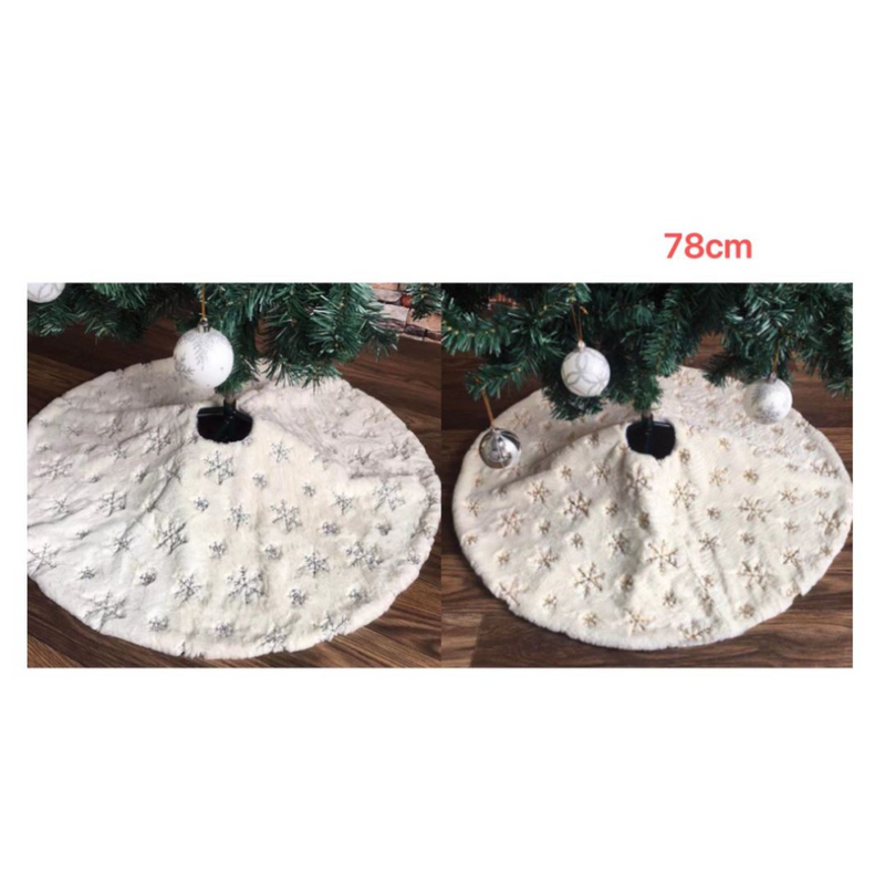 RONIS TREE SKIRT FLANNEL WITH SNOWFLAKE SEQUINS 78CM 2 ASSTD
