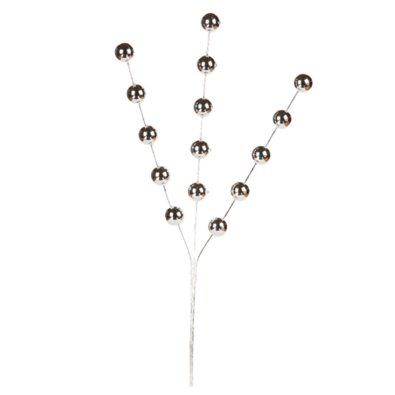 Triple Silver Pick Christmas Decoration 25cm