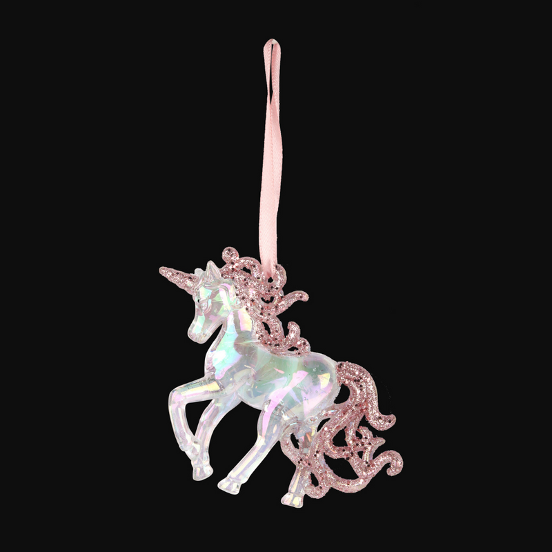 Ronis Unicorn Hanging Tree Decor 12cm Pink