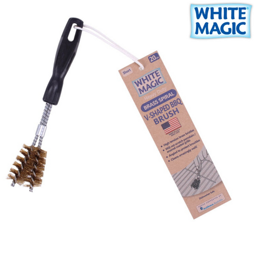 Short V-Shaped Brass Spiral Barbecue Brush