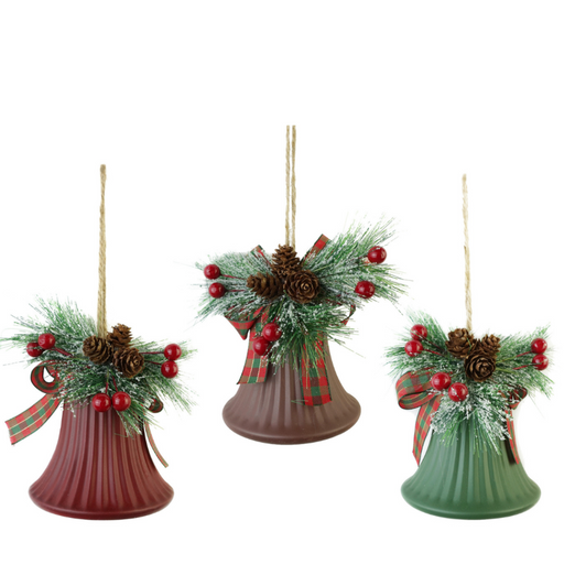 Vintage Ribbed Bell Decor 9cm