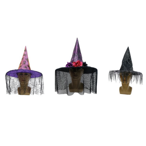 RONIS WITCHES HAT DELUXE WITH TRIM ASSORTED