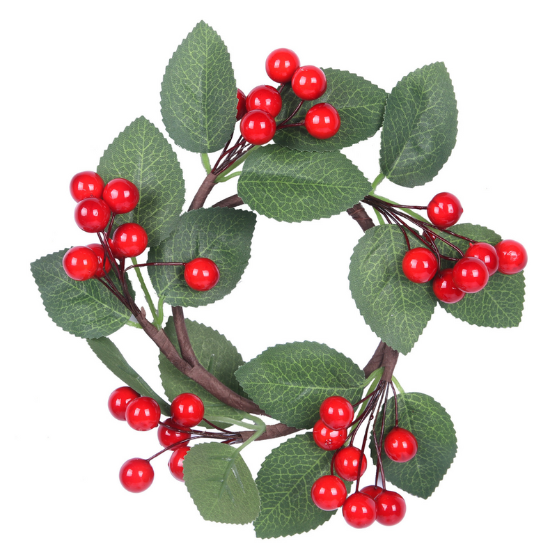 Ronis Wreath Mini Candle with Red Berries 8cm